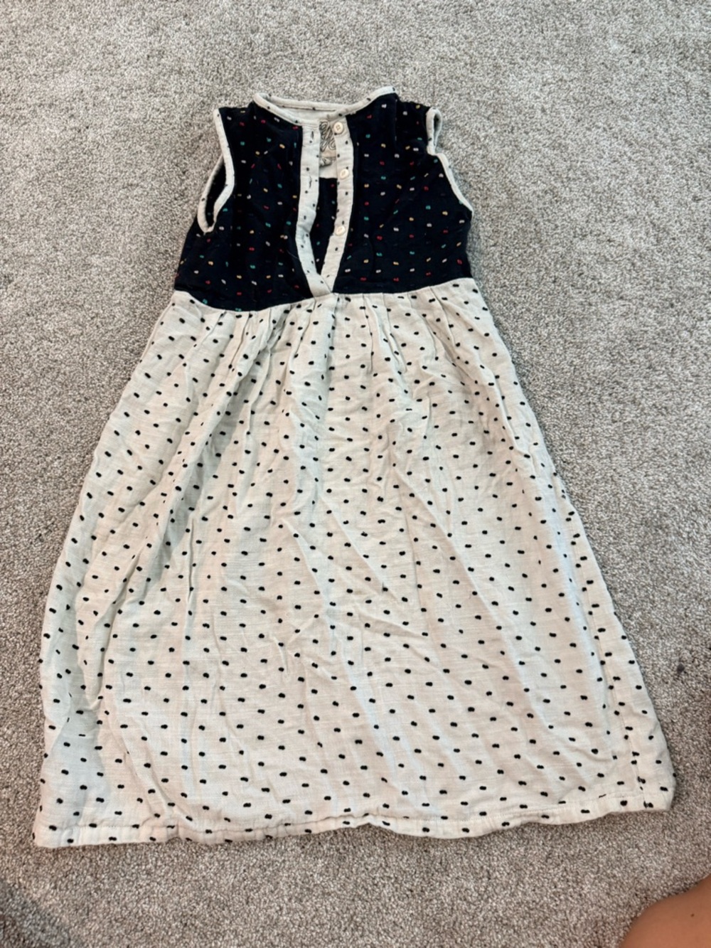 Ace & Jig Navy and Cream Polka Dot Sleeveless Dress